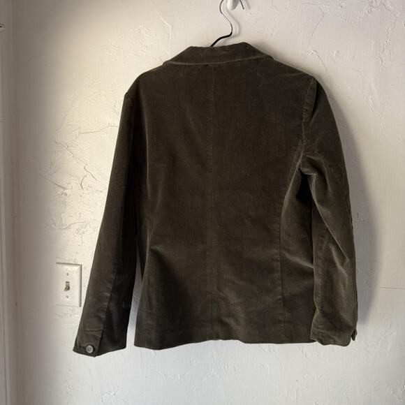 LL Bean Blazer Womens 10 Regular Brown Corduroy Stretch Classic Jacket Pockets - Picture 10 of 10